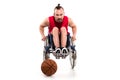 Basketball player in wheelchair Royalty Free Stock Photo