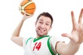 Young basketball player is dunking. Royalty Free Stock Photo