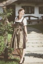 Young bavarian woman in holiday dirndl Royalty Free Stock Photo