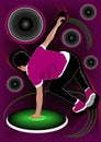 Young bboy performance flyer Royalty Free Stock Photo