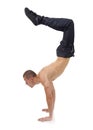 Young bboy standing on hands Royalty Free Stock Photo