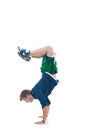 Young bboy standing on hands Royalty Free Stock Photo