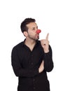 Young businessman with clown nose Royalty Free Stock Photo