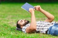 Bearded Student Man Reading Book Royalty Free Stock Photo