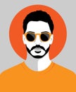 Young bearded handsome man wearing sunglasses Royalty Free Stock Photo