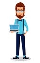 Young bearded hipster man in glasses Royalty Free Stock Photo