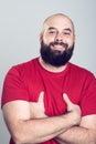 Young bearded man in red shirt Royalty Free Stock Photo