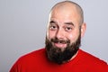 Young bearded man in red shirt Royalty Free Stock Photo