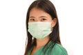 Young beautiful Asian Chinese medicine doctor woman or hospital nurse in scrubs using protective medical face mask in prevention Royalty Free Stock Photo