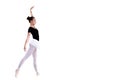 Young beautiful ballet dancer isolated over white background