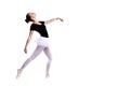 Young beautiful ballet dancer isolated over white background