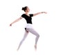 Young beautiful ballet dancer isolated over white background