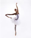 Young beautiful ballet dancer on a white background Royalty Free Stock Photo