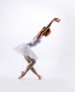 Young beautiful ballet dancer on a white background Royalty Free Stock Photo