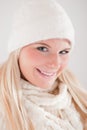 Young beautiful blond winter woman Royalty Free Stock Photo