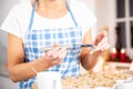 Woman baking in the kitchen christmas Royalty Free Stock Photo