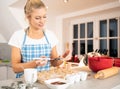 Woman baking in the kitchen christmas Royalty Free Stock Photo