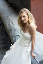 Young beautiful blonde woman in bridal dress Royalty Free Stock Photo