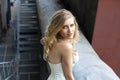 Young beautiful blonde woman in bridal dress Royalty Free Stock Photo