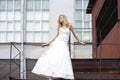 Young beautiful blonde woman in bridal dress Royalty Free Stock Photo