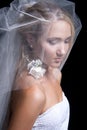 Young beautiful bride applying wedding make-up Royalty Free Stock Photo