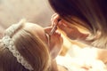 Young beautiful bride applying wedding make-up Royalty Free Stock Photo