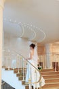 Young beautiful bride in the expensive interior, wedding day 1 Royalty Free Stock Photo