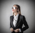 Young beautiful business woman with glasses Royalty Free Stock Photo