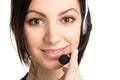 Young beautiful call center operator Royalty Free Stock Photo