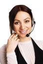 Young beautiful call center operator Royalty Free Stock Photo