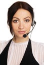 Young beautiful call center operator Royalty Free Stock Photo