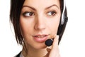 Young beautiful call center operator Royalty Free Stock Photo