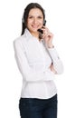 Young beautiful call center operator Royalty Free Stock Photo