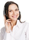 Young beautiful call center operator Royalty Free Stock Photo
