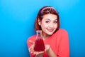 Young beautiful chemist woman holding a scientific tube in hands Royalty Free Stock Photo