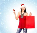 Young and beautiful Christmas shopper girl Royalty Free Stock Photo