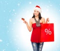 Young and beautiful Christmas shopper girl Royalty Free Stock Photo