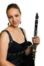 Young beautiful clarinetist