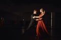Young beautiful couple dancing with passion Royalty Free Stock Photo