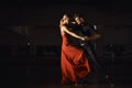 Young beautiful couple dancing with passion Royalty Free Stock Photo