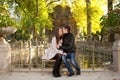 Young beautiful couple at fall Royalty Free Stock Photo