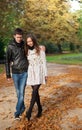 Young beautiful couple at fall Royalty Free Stock Photo