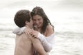Young beautiful couple sharing an intimate moment Royalty Free Stock Photo