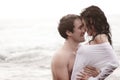 Young beautiful couple sharing an intimate moment Royalty Free Stock Photo