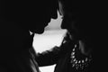 Young beautiful couple silhouette Royalty Free Stock Photo