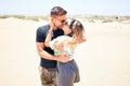 Young beautiful couple on vacation smiling happy and confident Royalty Free Stock Photo