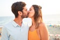 Young beautiful couple on vacation smiling happy and confident Royalty Free Stock Photo