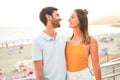 Young beautiful couple on vacation smiling happy and confident Royalty Free Stock Photo