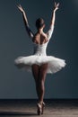 Young beautiful dancer posing in studio