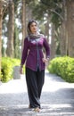 Beautiful iranian woman in Fin gardens in Kashan, Iran